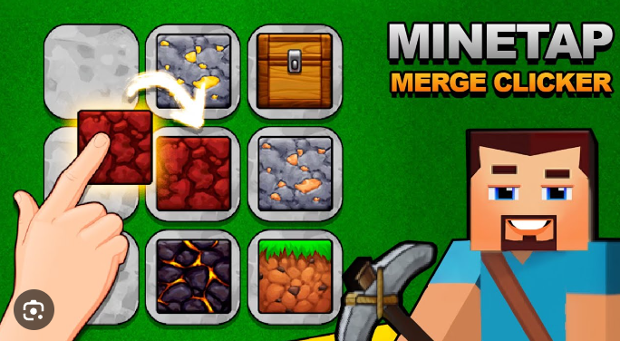 Minetap Merge Clicker - From Wooden Tools to Legendary Weapons - Your Epic Crafting Adventure Begins